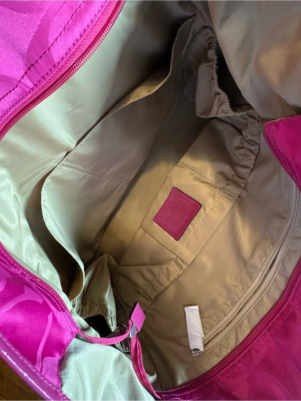 Coach Fuchsia Signature Tote with Adjustable Crossbody Strap